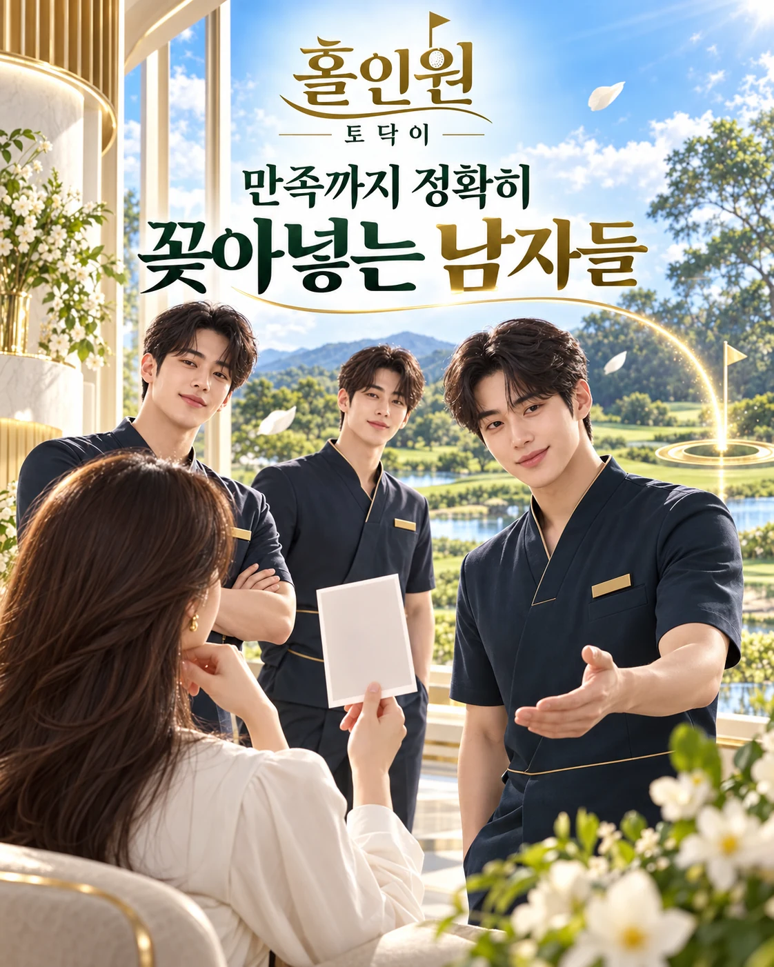 홀인원 토닥이 — 만족까지 정확히 꽂아넣는 남자들